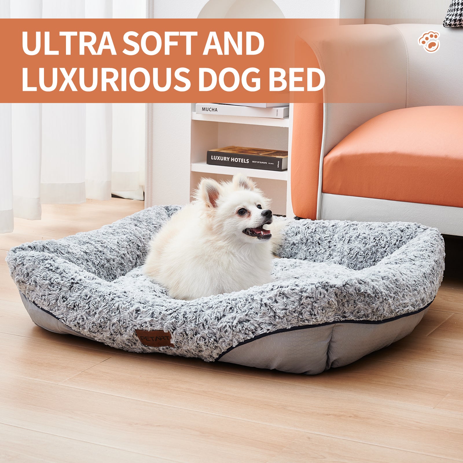 orthopedic plush dog bed
